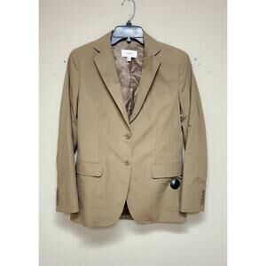 Reiss Hope Single Breasted Women Cotton Blazer in Taupe